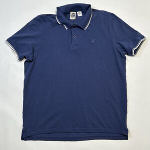 Vtg Kennington Classic Polo Shirt Mens Medium Blue White Trim Cuff Embroidered